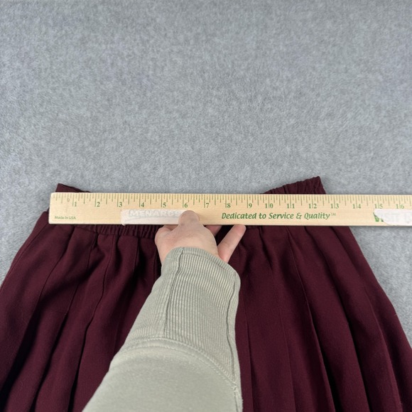 VTG Marisa Christina Skirt Womens Medium Petite Burgundy Pleated Wool Academia - Picture 6 of 8